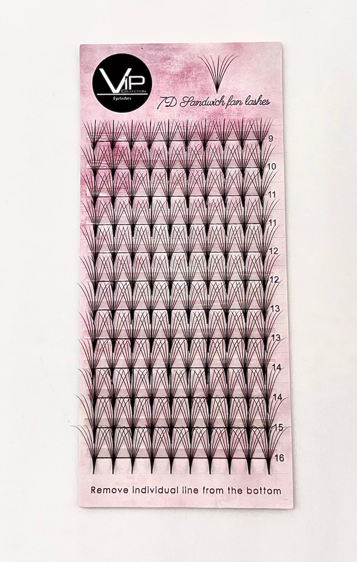 VIP 7D Sandwich Fan Lashes 0.05 12 lines C Mix - D Mix - Regular and Large Trays